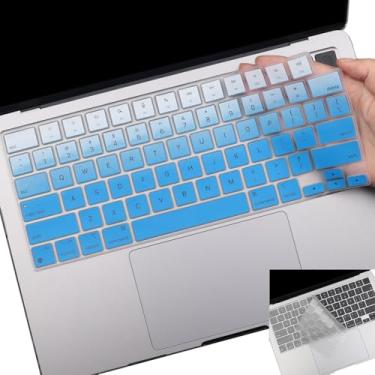 Imagem de Pacote com 2 capas de teclado para MacBook Pro 2025-2021 35.6 cm 40.6 cm M4 M3 M2 M1 Pro/Max, MacBook Air 2025-2023 33.0 cm 38.1 cm M4 M3 M2, película ultrafina para teclado de 36.1 cm 41.1 cm MacBook