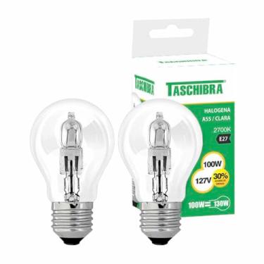 Imagem de Kit 2 Lâmpada Halógena A55 100W E27 127V 2700K Taschibra