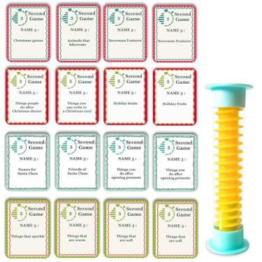Imagem de MLOLM Christmas 5 Second Game 108 Simple Question Christmas Party Games Cards Digital Timer and 5 Second Hourglass New Year Question Card Games for Adults Family Party Game