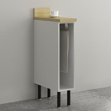 Imagem de Balcão Nicho Para Cozinha 20cm Em Mdf Com Porta Toalhas Cz Branco