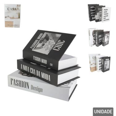 Imagem de Caixa Decorativa Livro 3 Peças Estampass - Tudo em Caixa
