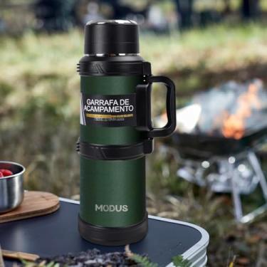 Imagem de Garrafa Térmica 2.4 Litros Quente Frio Com Isolada Térmico Capacidade Viagem Garrafa De Agua (Verde)