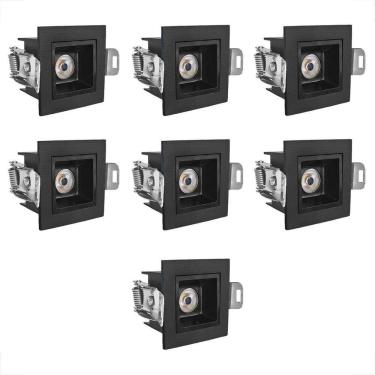 Imagem de 7 Mini Spot Downlight Led Embutido Quadrado 3000K Bet54
