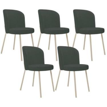 Imagem de Kit 05 Cadeiras Para Sala De Jantar Cozinha Estofada Gavi Arena L02 Li