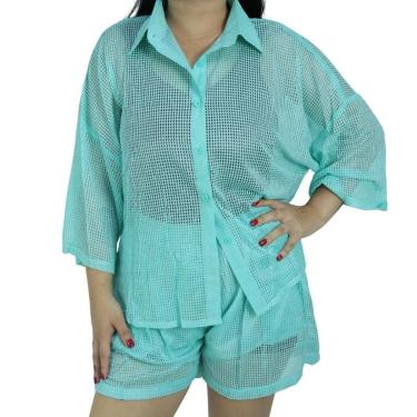 Imagem de Saída de Praia Feminina Conjunto Blusa e Shorts-Feminino