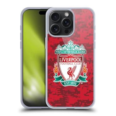 Imagem de Head Case Designs Capa de gel camuflada digital oficialmente licenciada pelo Liverpool Football Club Home Red Crest [grau militar] compatível com Apple iPhone 15 Pro Max e compatível com MagSafe
