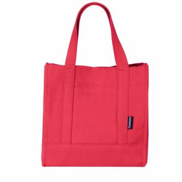 Imagem de Chamboise Mini sacola – Bolsa de lona elegante e compacta com fecho de pressão, ideal para uso diário e passeios casuais, Rosa (lona macia), 162 cubic inches
