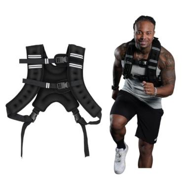 Imagem de Mikolo Colete pesado, 3,6 kg/5,4 kg/7,3 kg com faixa refletiva para treino, treinamento de força, corrida, fitness, construção muscular (7,3 kg)