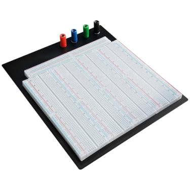 Imagem de LUMINFLY Kit de tábua de pão grande sem solda de 3220 pontos com base codificada por cores, linhas numeradas para circuitos digitais e analógicos