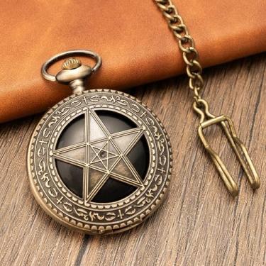 Imagem de Kchss Espelho de obsidiana preto natural para adivinhação, meditação, bruxaria, presentes de bruxa, decoração Cthulhu bronze estrela