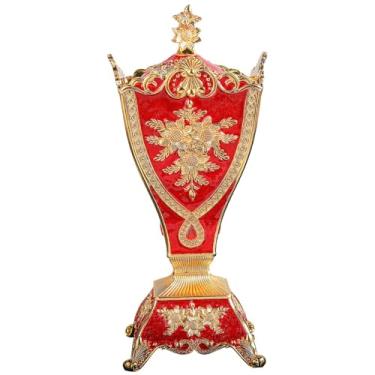 Imagem de LUMINFLY Queimador de incenso de carvão de liga de zinco, design floral vintage, 26 cm de altura, suporte de luxo para decoração de casa