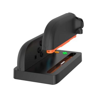 Imagem de Base de carregamento para Nintendo Switch 2 Joycons - Estação de carregamento magnético com cabo de carregamento, design compacto para acessórios de controle Switch 2 (preto)