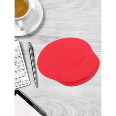 Imagem de Descanso de pulso para teclado e descanso de pulso, mouse pad de borracha antiderrapante para jogos com suporte de pulso vermelho