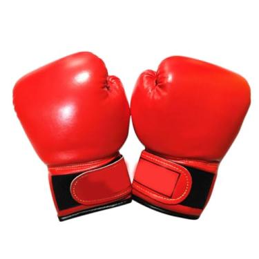 Imagem de Garneck Luvas de boxe para crianças, luvas de treinamento, luvas de treinamento, punção júnior de couro PU preenchidas com esponja para crianças e jovens vermelhas