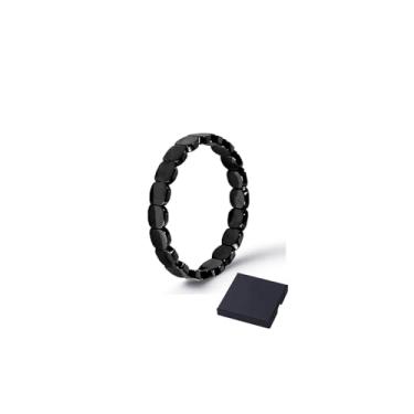 Imagem de Pulseira de hematita masculina, hemys de turmalina preta, pulseira de hematita masculina recupera sua vantagem e confiança, equilíbrio de poder, pulseiras elásticas curativas, joias inspiradoras