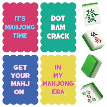 Imagem de DERTE 4 Pcs 7.1 Inch Mahjong Shuffler Cards Funny Mahjong Tile Mixers with Wavy Scalloped Edges Gifts for Lovers Playing