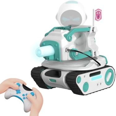 Imagem de Panxer+Maticontroller - RC Battle Tank Compatible with Eilik Robots Blue/Pink/DQ/Sliver, Crawler Car Toys with LED Lights and 2.4Ghz Remote Control, Single and Multi-Player Mode, Exclude Eilik Robot.