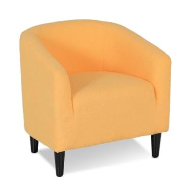 Imagem de Athena Collection Cadeira moderna com detalhes em barril, poltrona peluda e aconchegante para adultos, poltrona estofada macia e confortável para canto, sala de estar, quarto, sala de recepção,