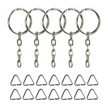 Imagem de Argola Com Corrente 23mm Resistente Artesanato Com Triangulo Criação De Chaveiro (100, Prata, 23mm)