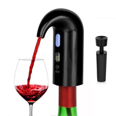 Imagem de Decanter de aerador de vinho elétrico descentralizado, decantador de vinho automático multi-inteligente de rolha, decantador de aeração premium e bico decantador, aerador de vinho decantador