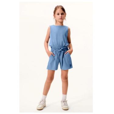 Imagem de Hering Kids Conjunto Regata e Shorts Canelado Azul-Feminino