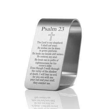Imagem de PUVOXHO Clipe de viseira de carro The Lord is My Shepherd, Psalm 23:1 Versículo bíblico gravado cruz acessórios de carro de aço inoxidável, presentes cristãos para motorista, presentes de fé religiosa