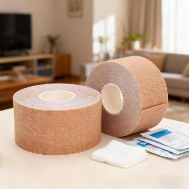 Imagem de Fita de argola aérea adesiva atlética antiderrapante para equipamento de ioga e ginástica pele profunda, pacote com 2