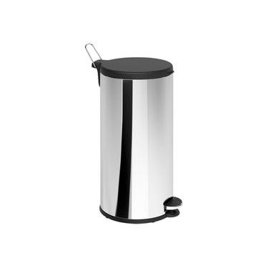 Imagem de Lixeira com Pedal 20 L Aço Inoxidável com Tampa em Polipropileno cor Preto Flat Brinox Inox