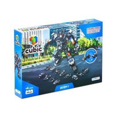 Imagem de Blocos De Montar Cubic 25 Em 1 Polícia Swat Robot 600 Peças Multikids - BR1616 BR1616