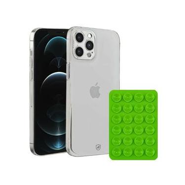 Imagem de Kit Capa Crystal Slim para iPhone 12 Pro Max +  Ventosa - Verde - Gshield