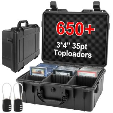 Imagem de Camkinger Graded Card Storage Box, Hold 1230+ 35PT 3"x4" Toploader Storage Box, PSA Slab Case for SGC CSG BGS, Trading Card Case with 2 Locks, Sports Cards Organizer for Magnetic MTG Deck (L)