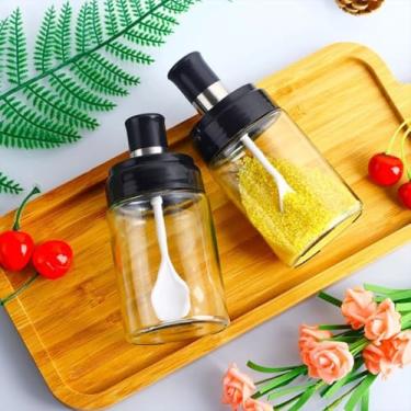 Imagem de Kit 6 Potes de Vidro com Colher 260ml – Organização, Praticidade e Elegância para Sua Cozinha