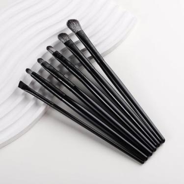 Imagem de Conjunto de 6 peças/conjunto de pincéis de maquiagem profissional para olhos para mistura de sombra, manchas, contorno de sobrancelha, delineador de olhos, pincel de maquiagem delineador (15 cm)