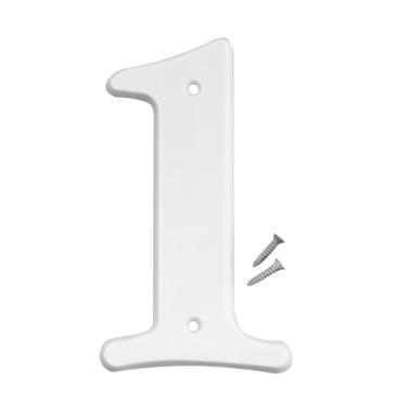 Imagem de Hy-Ko Products Casa de plástico 30301, número 1 (UM), 15 cm de altura, branco