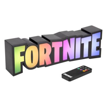 Imagem de Luz de logotipo Fortnite RGB que muda de cor, lâmpada de jogos oficialmente licenciada com controle remoto, tela na parede ou mesa, decoração de casa alimentada por USB para jogadores | Paladone