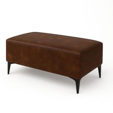 Imagem de Banqueta Vegas Puff Para Sala Quarto Closet Courino Marrom