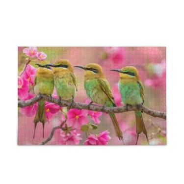 Imagem de WELLDAY Quebra-cabeça três beija-flores fofos 500 peças grande arte de jogo de arte para adultos adolescentes