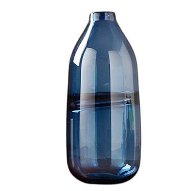 Imagem de YYBOES Vaso de vidro para vaso de flores Hometransparent arranjo de flores de vidro decoração de casa borda dourada vida floral mais brilhante design de cor neutra vidro decoração de casa (cor: B) fo