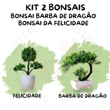 Imagem de Genérico, Kit 2 Bonsais Artificiais –Felicidade e Barba de Dragão Decoração Oriental Sofisticada em seu Espaço