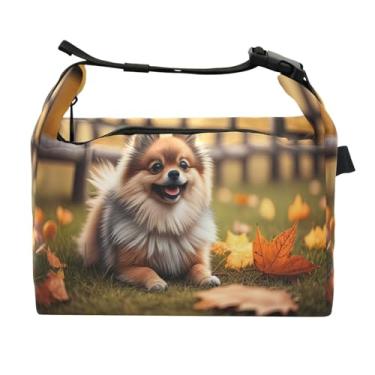Imagem de STAYTOP Lancheira fofa para cães da Pomerânia com fivela de alça, lancheira isolada para meninos e meninas, lancheira térmica para trabalho escolar
