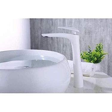 Imagem de LMJYU Torneiras de cozinha torneira de cozinha torneira de cozinha nova latão grande tinta spray branca torneira da bacia do banheiro torneira pia torneira de banho torneira guindaste torneira