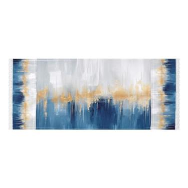 Imagem de Wassud Capas de lavadora e secadora de ouro azul, protetor de lavadora com sacos de armazenamento, capa de geladeira à prova de poeira com bolsos para lavanderia doméstica, cozinha, 120 x 55 cm