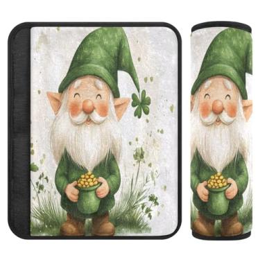 Imagem de Burbuja Capa para cinto de segurança de carro St. Patrick Gnomo, macio, confortável, protetor de cinto de segurança de carro para alça de ombro de assento de carro, 1 par médio