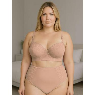 Imagem de Conjunto Lingerie Plus Size Sutiã Bojão e Calcinha Cós Reforçado - c2 