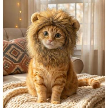 Imagem de OMG Adorables - Fantasia de juba de leão para gatos