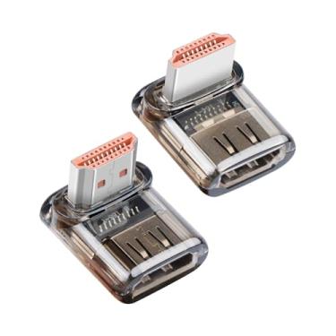 Imagem de RIIEYOCA Adaptador HDMI 2.1 8K 90 graus, conector extensor HDMI macho para fêmea com 8K @60Hz, 4K @120Hz, para HDTVs, PC, laptop, projetores, monitores (pacote com 2)