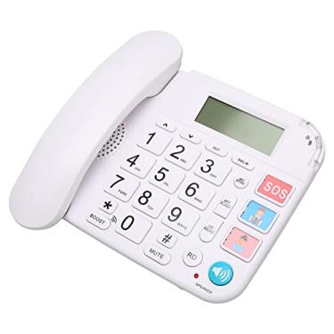 Imagem de Akozon Telefone Residencial Com Fio de Botão Grande, Display LCD e Ajuste de Volume de Toque - Telefone Fixo Adequado para Idosos Com Recurso de Alto-falante