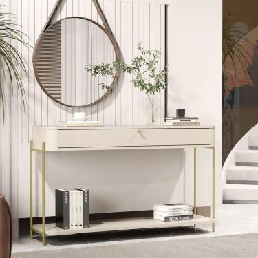 Imagem de Buffet Aparador Tucupi Off White Pe Dourado - Moveis Jb