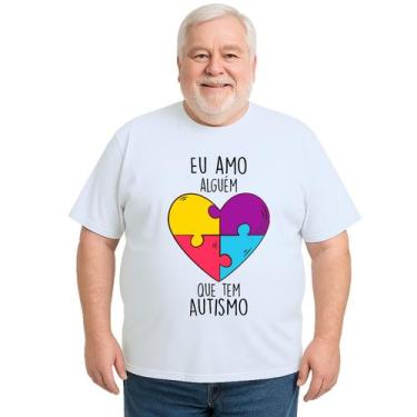 Imagem de Camiseta Amo Alguém Autista Autismo Personalizada - UseP4, Branco, Plu