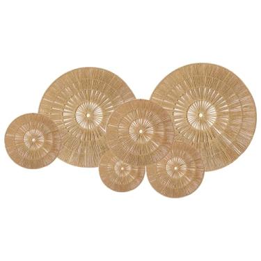 Imagem de MOORLITER Cestas de decoração de parede de vime, cestas decorativas boho para artes de parede, conjunto de 6 decorações de parede de tecido de vime, DIAM 58,4 cm, 53,3 cm, 38,1 cm, 33 cm, 30,5 cm